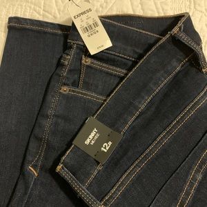 Express Skinny Mid rise dark denim jeans